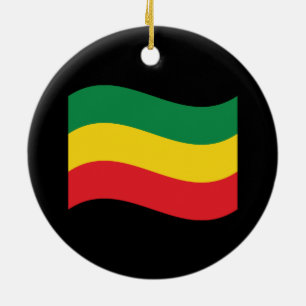 Flag Grün, Gold (Gelb) und Rot Keramik Ornament