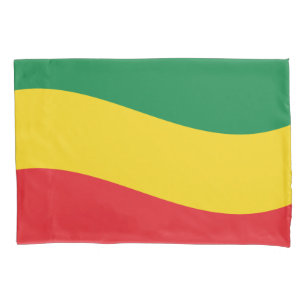 Flag Grün, Gold (Gelb) und Rot Kissenbezug