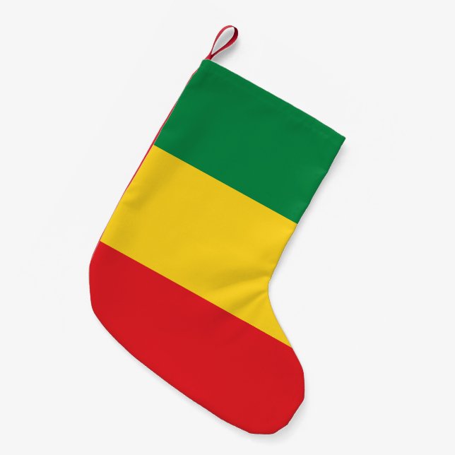 Flag Grün, Gold (Gelb) und Rot Kleiner Weihnachtsstrumpf (Vorderansicht (hängend))