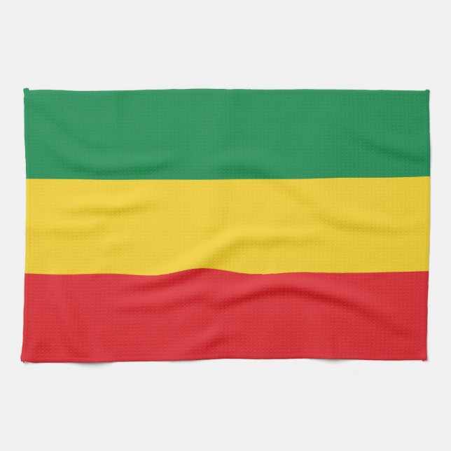 Flag Grün, Gold (Gelb) und Rot Küchentuch (Horizontal)