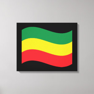 Flag Grün, Gold (Gelb) und Rot Leinwanddruck