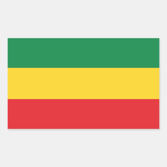 Flag Grün, Gold (Gelb) und Rot Rechteckiger Aufkleber (Vorderseite)