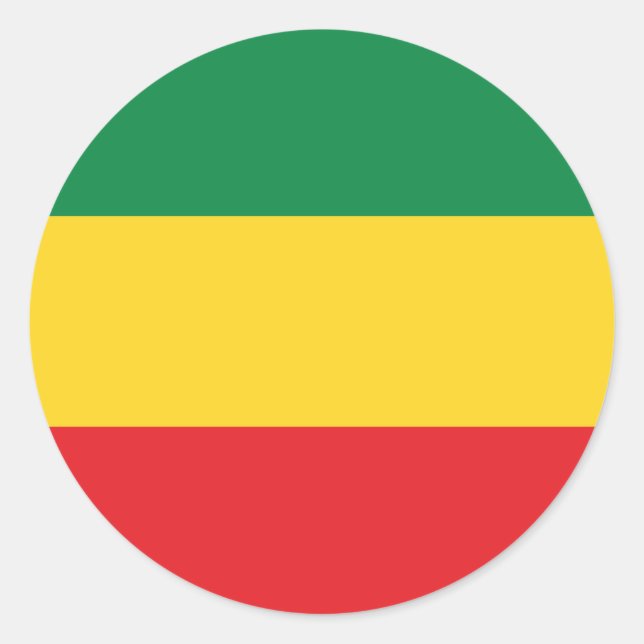 Flag Grün, Gold (Gelb) und Rot Runder Aufkleber (Vorderseite)