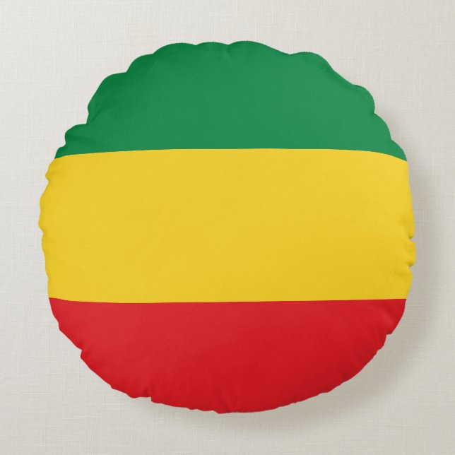 Flag Grün, Gold (Gelb) und Rot Rundes Kissen (Vorderseite)