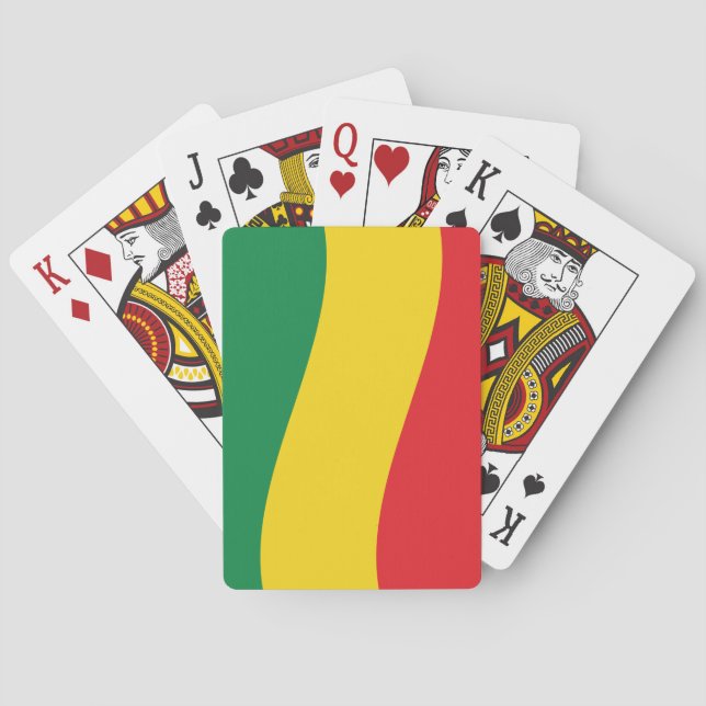 Flag Grün, Gold (Gelb) und Rot Spielkarten (Rückseite)