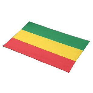 Flag Grün, Gold (Gelb) und Rot Stofftischset