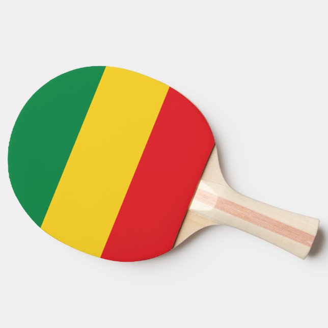 Flag Grün, Gold (Gelb) und Rot Tischtennis Schläger (Seitenansicht)