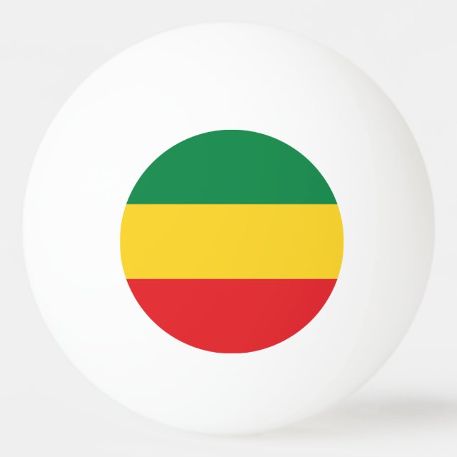 Flag Grün, Gold (Gelb) und Rot Tischtennisball (Vorderseite)