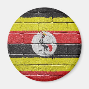 flag_grunge_wall_Uganda Magnet