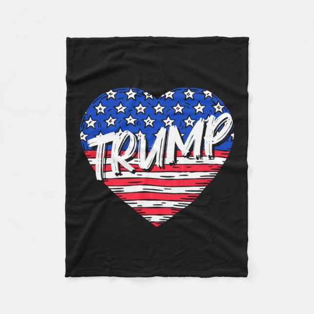 Flag Heart Liebe Trump Fleecedecke (Vorderseite)