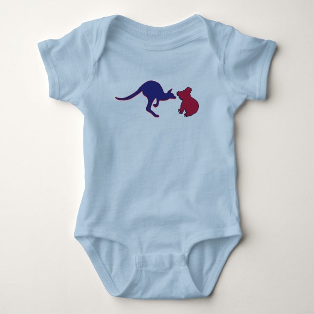 Flag Hearts für australische und vereinte Staaten Baby Strampler (Vorderseite)