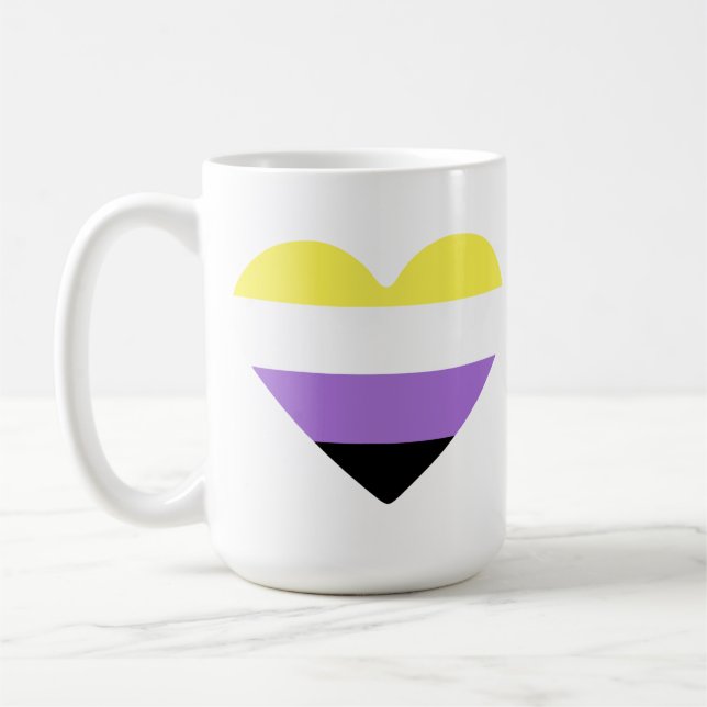 Flag-Herz für nichtbinäre Pride Kaffeetasse (Links)
