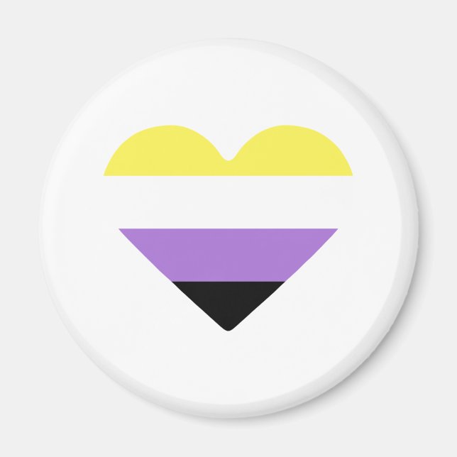 Flag-Herz für nichtbinäre Pride Magnet (Vorne)