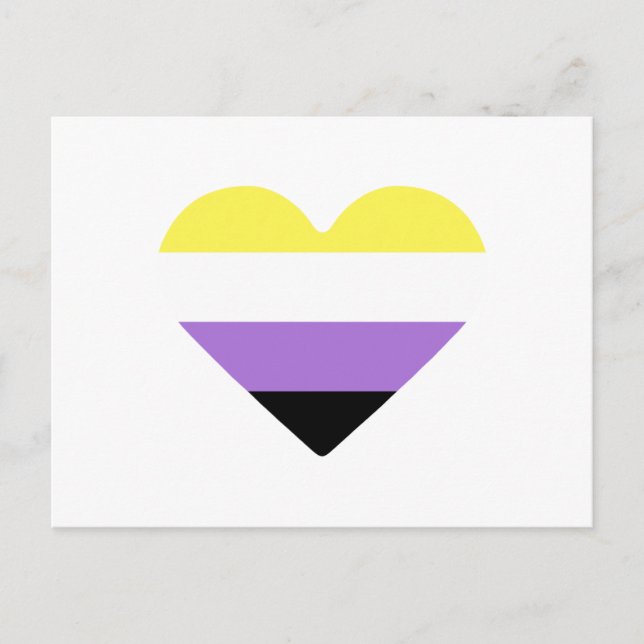 Flag-Herz für nichtbinäre Pride Postkarte (Vorderseite)