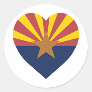 Flag Herz von Arizona Runder Aufkleber