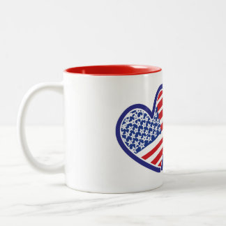 Flag-Herzen der USA und Colorado Zweifarbige Tasse