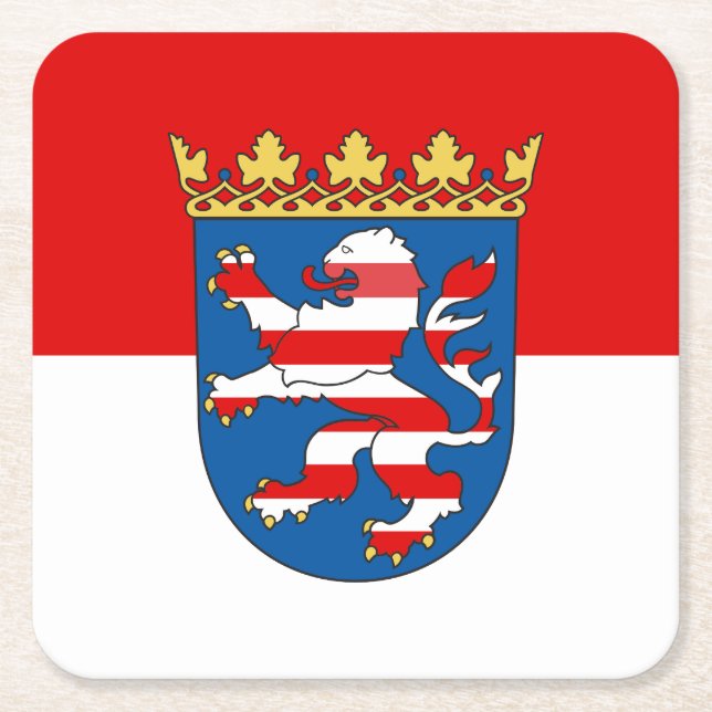 Flag Hesse Square Paper Untersetzer (Vorderseite)