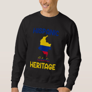 Flag Hispanic Heritage Kolumbien Karte Latino Heri Sweatshirt
