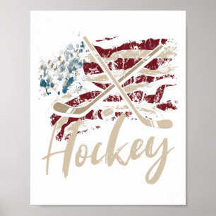 Flag Hockey Th. Juli Patriotische Sportlover Poster