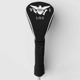 Flag, Initials, Schwarz und Weiß der Jungfrau Golf Headcover