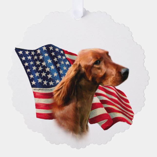 Flag Irish Setter Ornament Karte (Vorderseite)