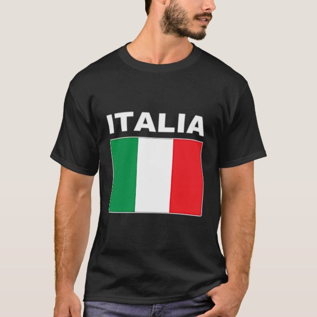Flag Italia Hoodie Pocket Fahnen Italien Hooded It T-Shirt (Vorderseite)