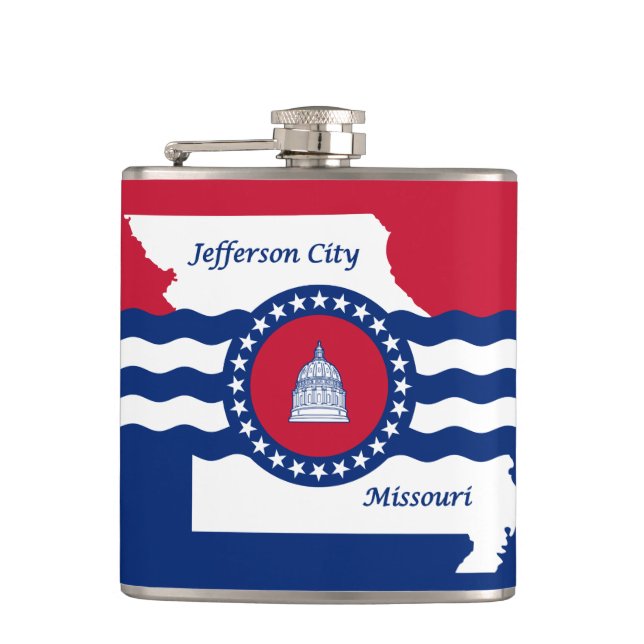 Flag Jefferson City, Missouri Hip Flask Flachmann (Vorderseite)