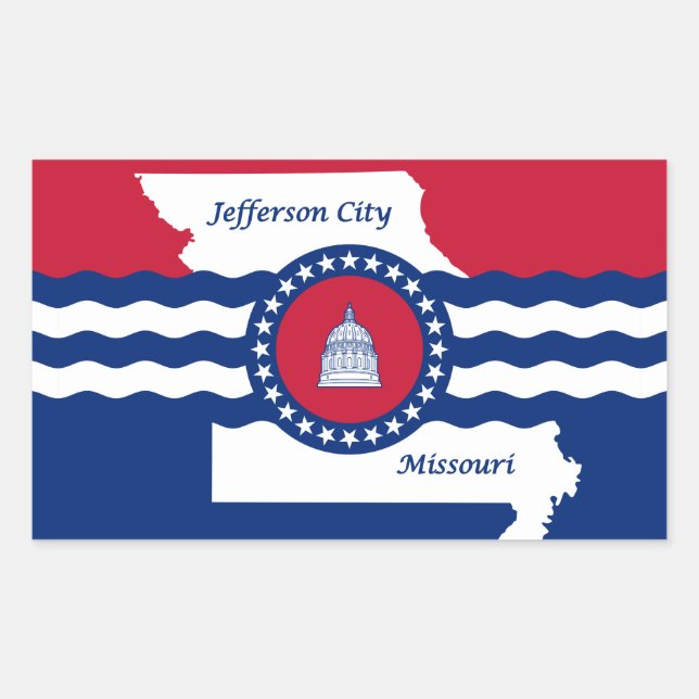 Flag Jefferson City, Missouri rechteckiger Stick Rechteckiger Aufkleber (Vorderseite)
