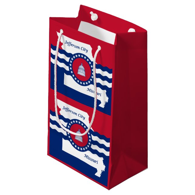 Flag Jefferson City, Missouri Small Gift Bag Kleine Geschenktüte (Vorderseite Schrägansicht)