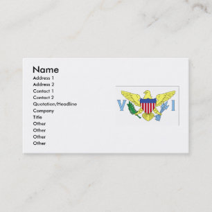 Flag Jungfrau Islands Business Card Visitenkarte