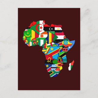Flag-Karte für neue afrikanische Landesflaggen in  Postkarte