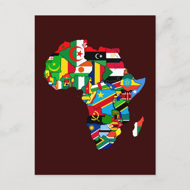 Flag-Karte für neue afrikanische Landesflaggen in  Postkarte (Vorderseite)