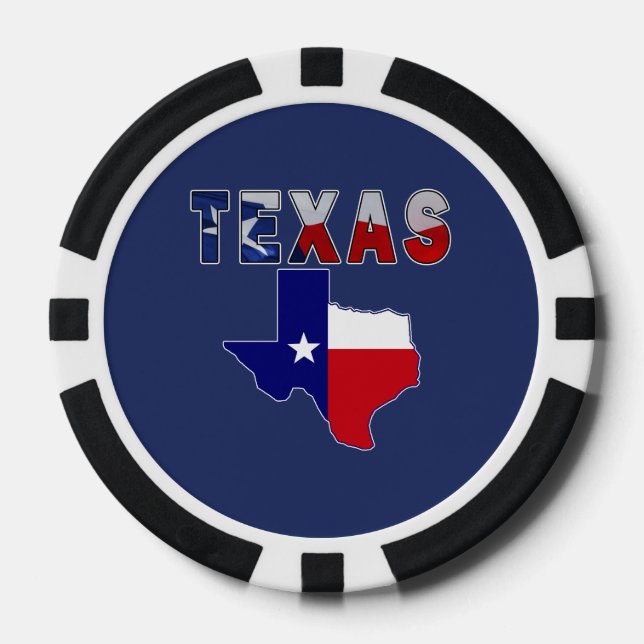 Flag-Karte mit Texas Pokerchips (Vorderseite)