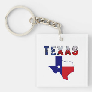 Flag-Karte mit Texas Schlüsselanhänger