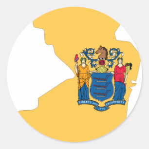 Flag-Karte New Jersey Runder Aufkleber