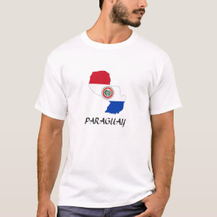 Flag-Karte Paraguays T-Shirt