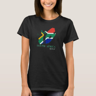 Flag Karte von South Africa Golf Pro African Golfe T-Shirt