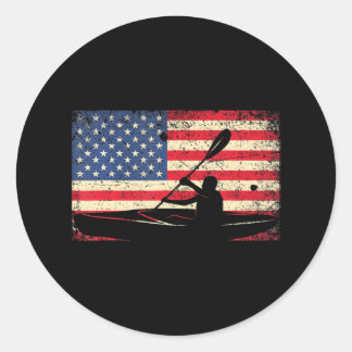 Flag Kayaking Pride Funny Kayaker Runder Aufkleber