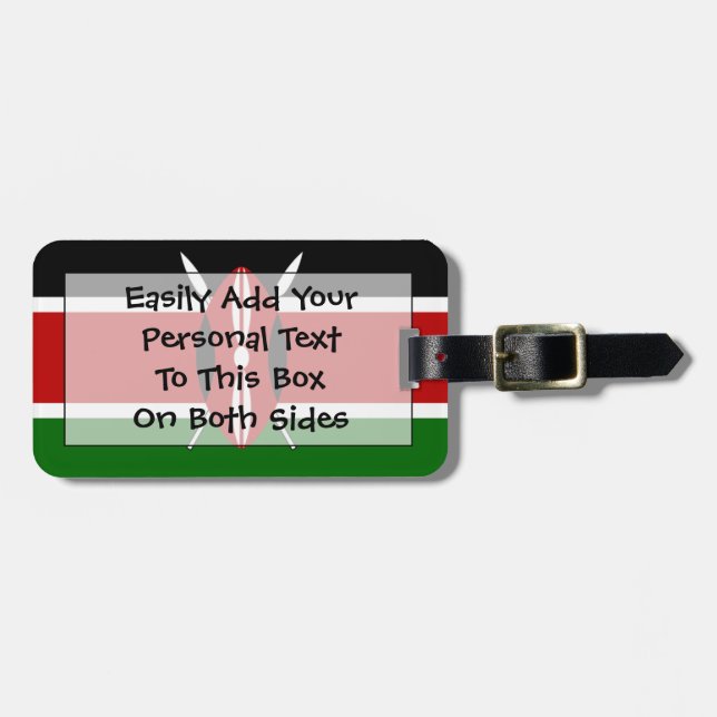 Flag Kenya Easy ID Personal Gepäckanhänger (Vorderseite horizontal)
