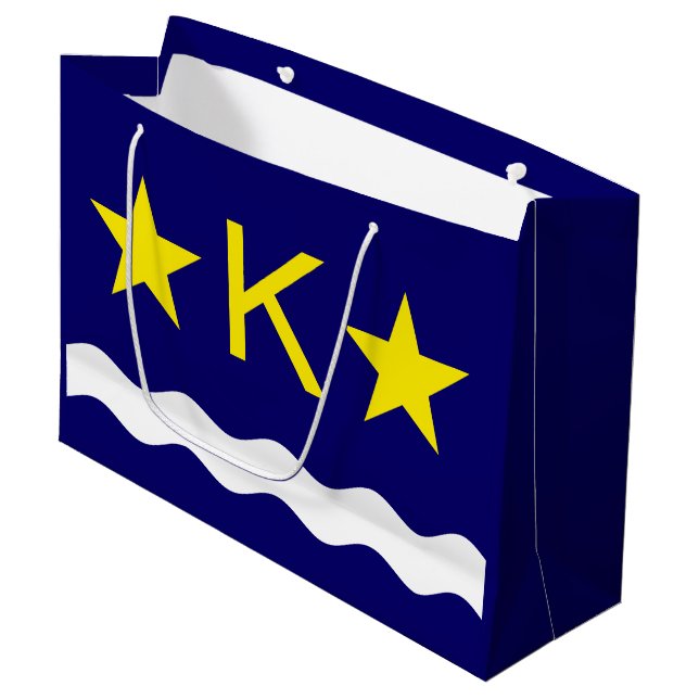 Flag Kinshasa, Kongo Große Geschenktasche Geschenktüte (Vorderseite Schrägansicht)