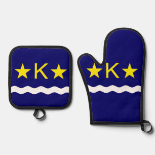 Flag Kinshasa, Kongoblatt-Untersetzer Ofenhandschuh & Topflappen-Set