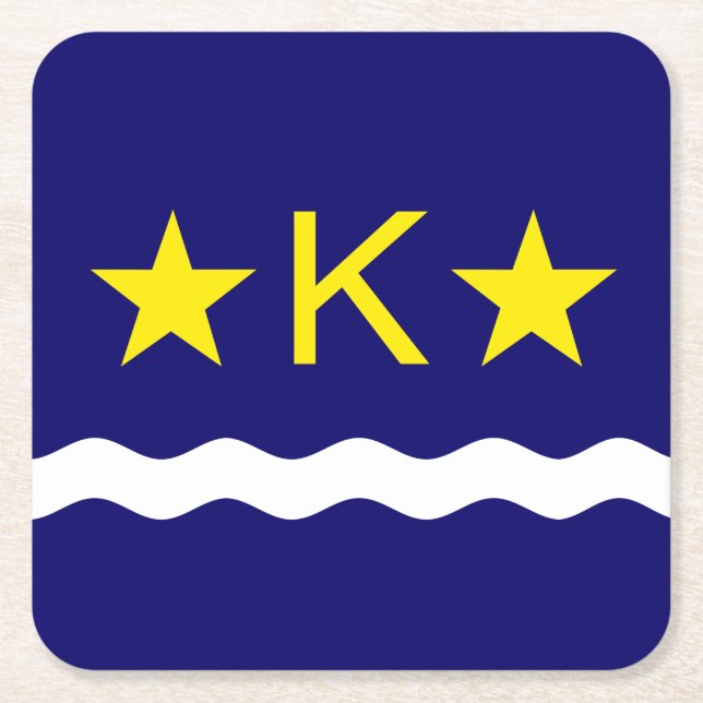 Flag Kinshasa, Kongoblatt-Untersetzer Rechteckiger Pappuntersetzer (Vorderseite)