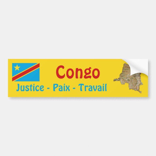 Flag Kongo-Kinshasa + Autoaufkleber Karte (Vorne)