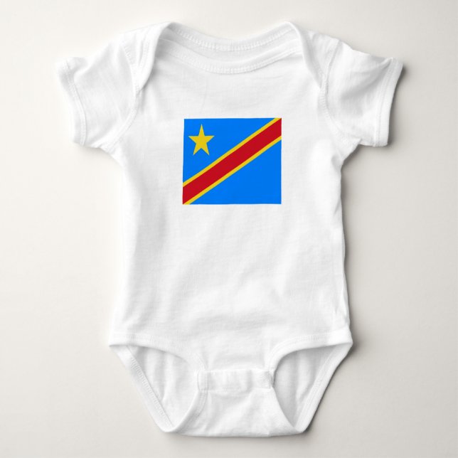 Flag Kongo Kinshasa Baby Strampler (Vorderseite)