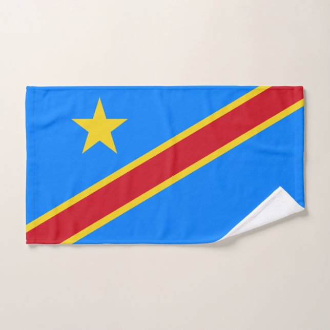 Flag Kongo Kinshasa Badhandtuch Set (Handtuch)