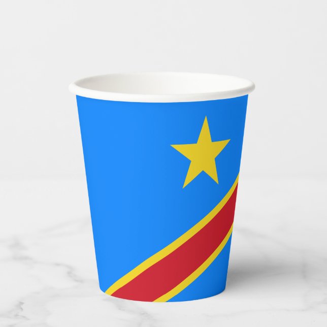 Flag Kongo Kinshasa Pappbecher (Vorderseite)