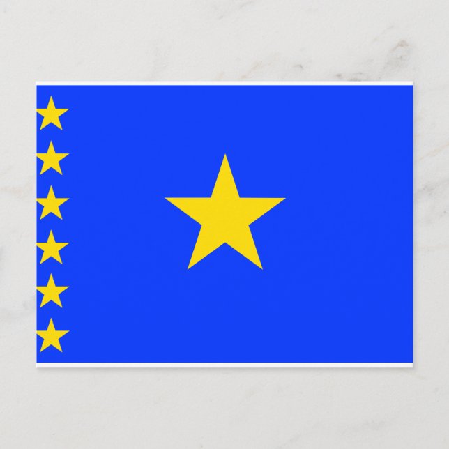 Flag Kongo Kinshasa Postkarte (Vorderseite)
