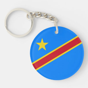 Flag Kongo Kinshasa Schlüsselanhänger