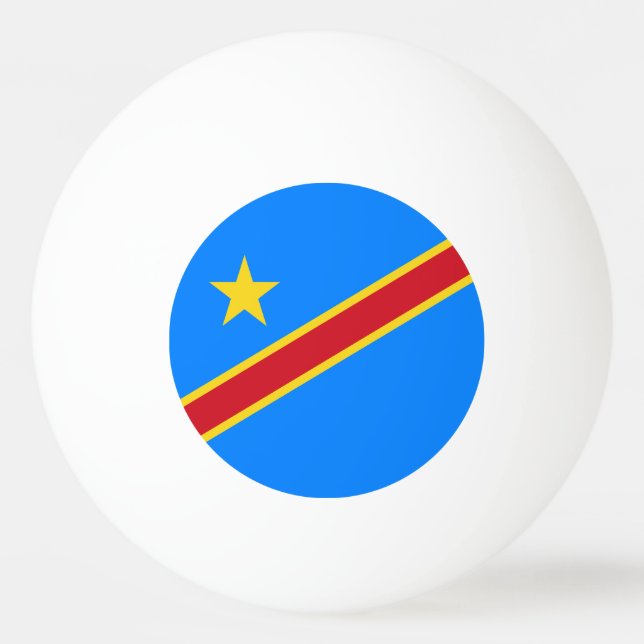 Flag Kongo Kinshasa Tischtennisball (Vorderseite)