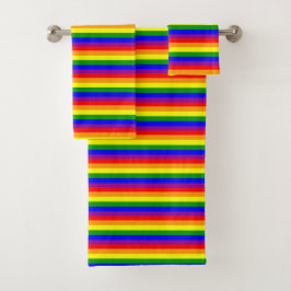 Flag LGBTQAI+ Regenbogenfarben Badhandtuch Set